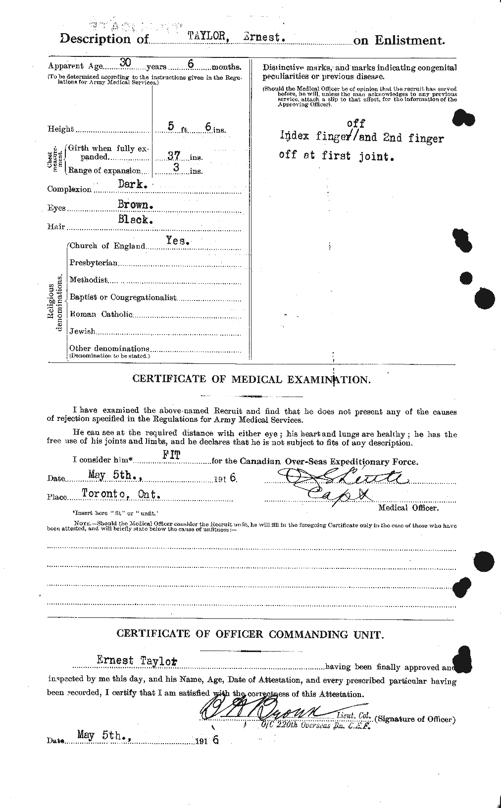 Dossiers du Personnel de la Première Guerre mondiale - CEC 627384b