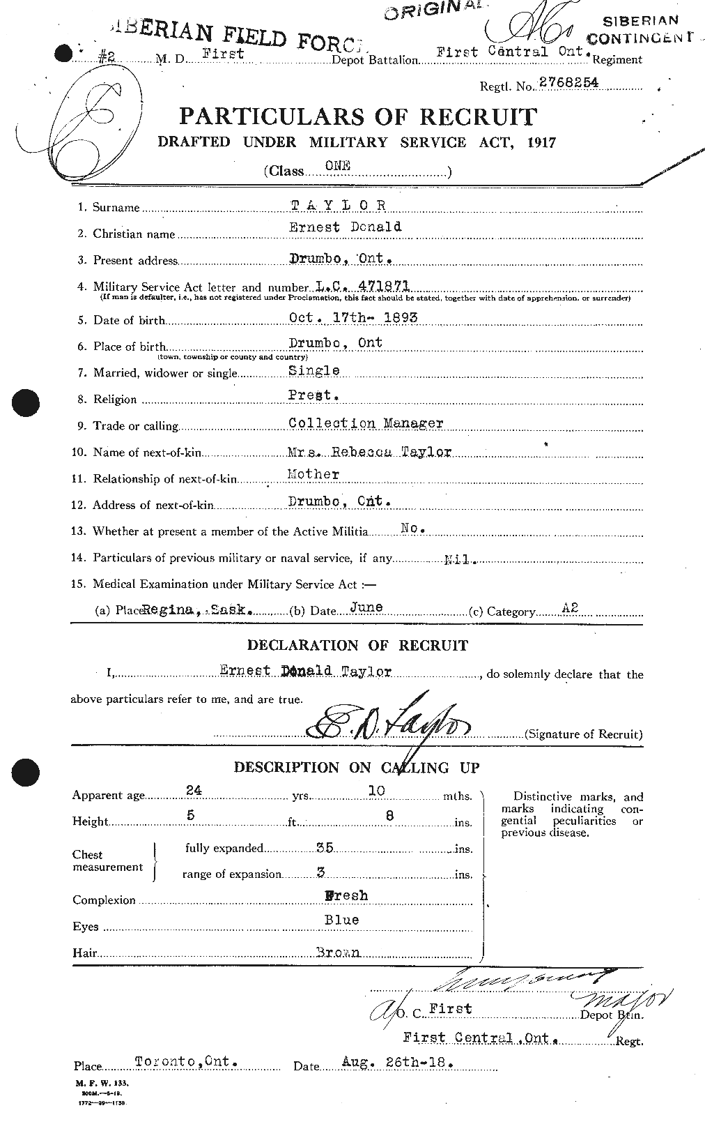 Personnel Records of the First World War - CEF 627390a