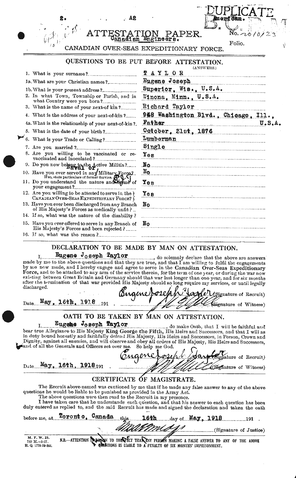 Personnel Records of the First World War - CEF 627409a