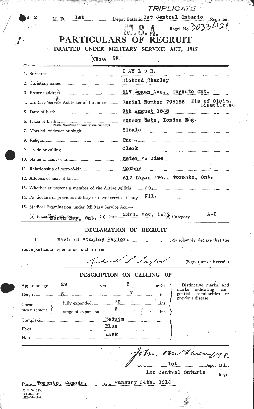 Personnel Records of the First World War - CEF 627420a