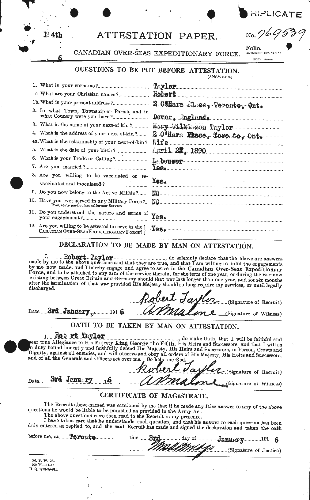 Personnel Records of the First World War - CEF 627439a