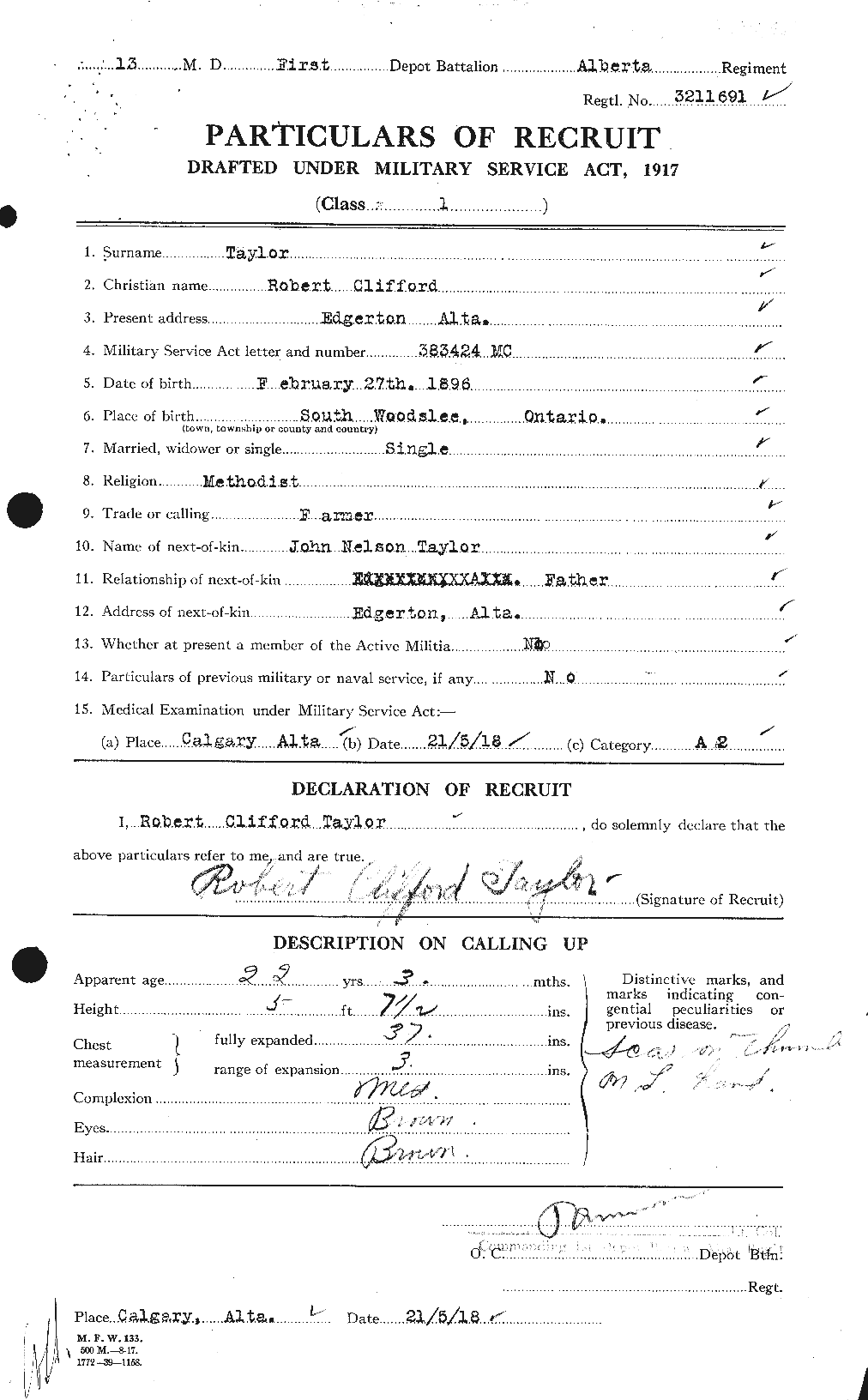 Personnel Records of the First World War - CEF 627466a