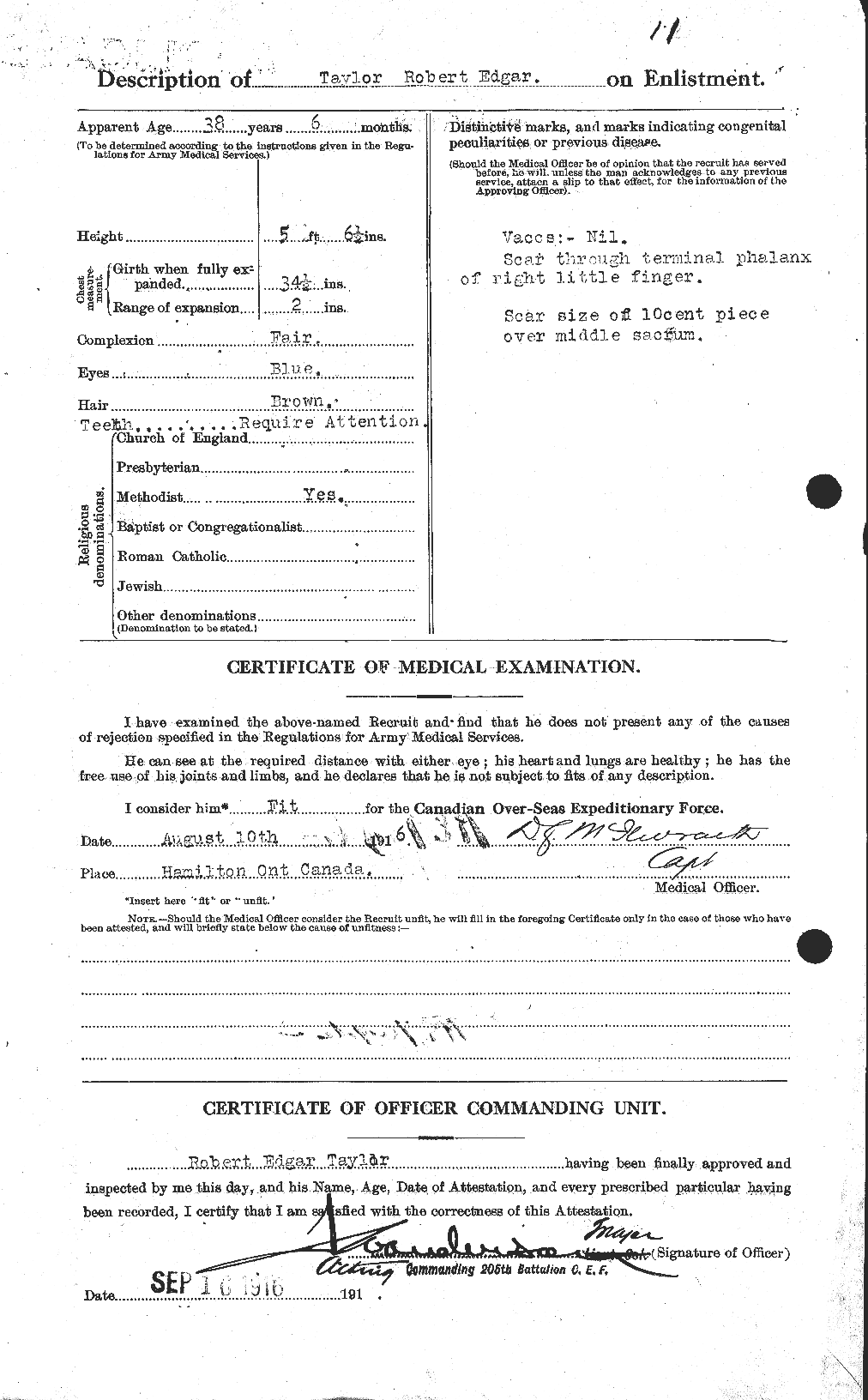 Dossiers du Personnel de la Première Guerre mondiale - CEC 627472b