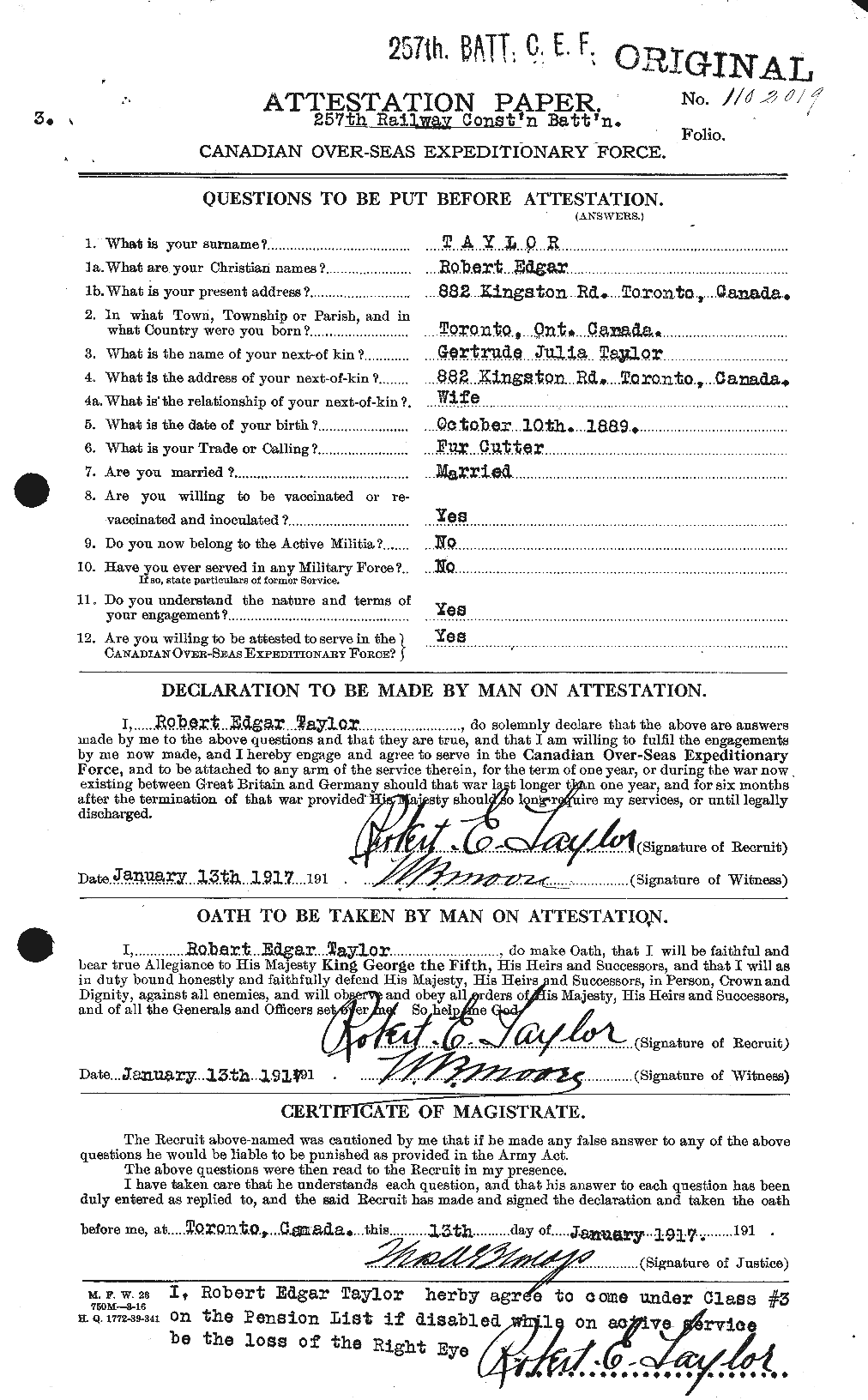 Personnel Records of the First World War - CEF 627473a