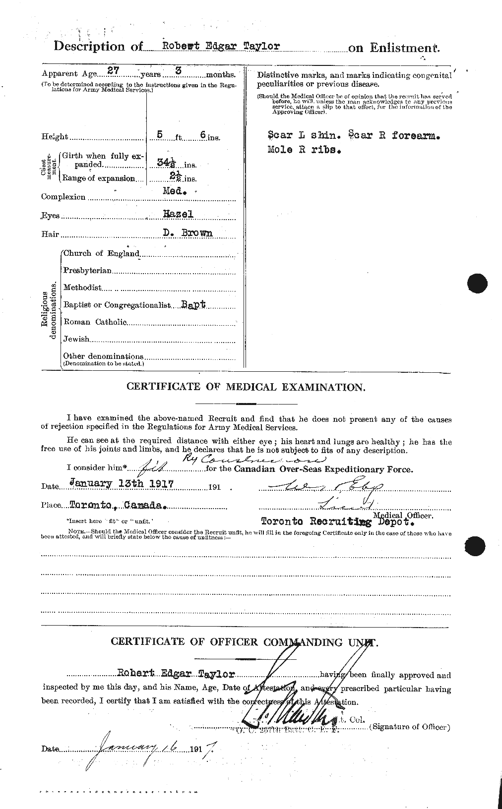 Dossiers du Personnel de la Première Guerre mondiale - CEC 627473b