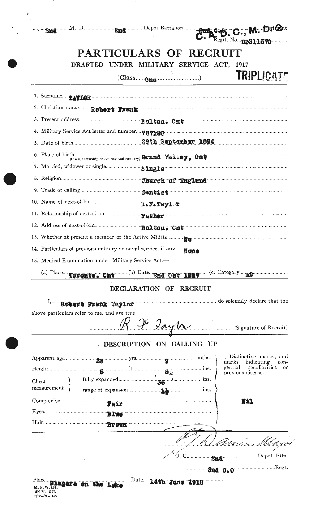 Personnel Records of the First World War - CEF 627476a