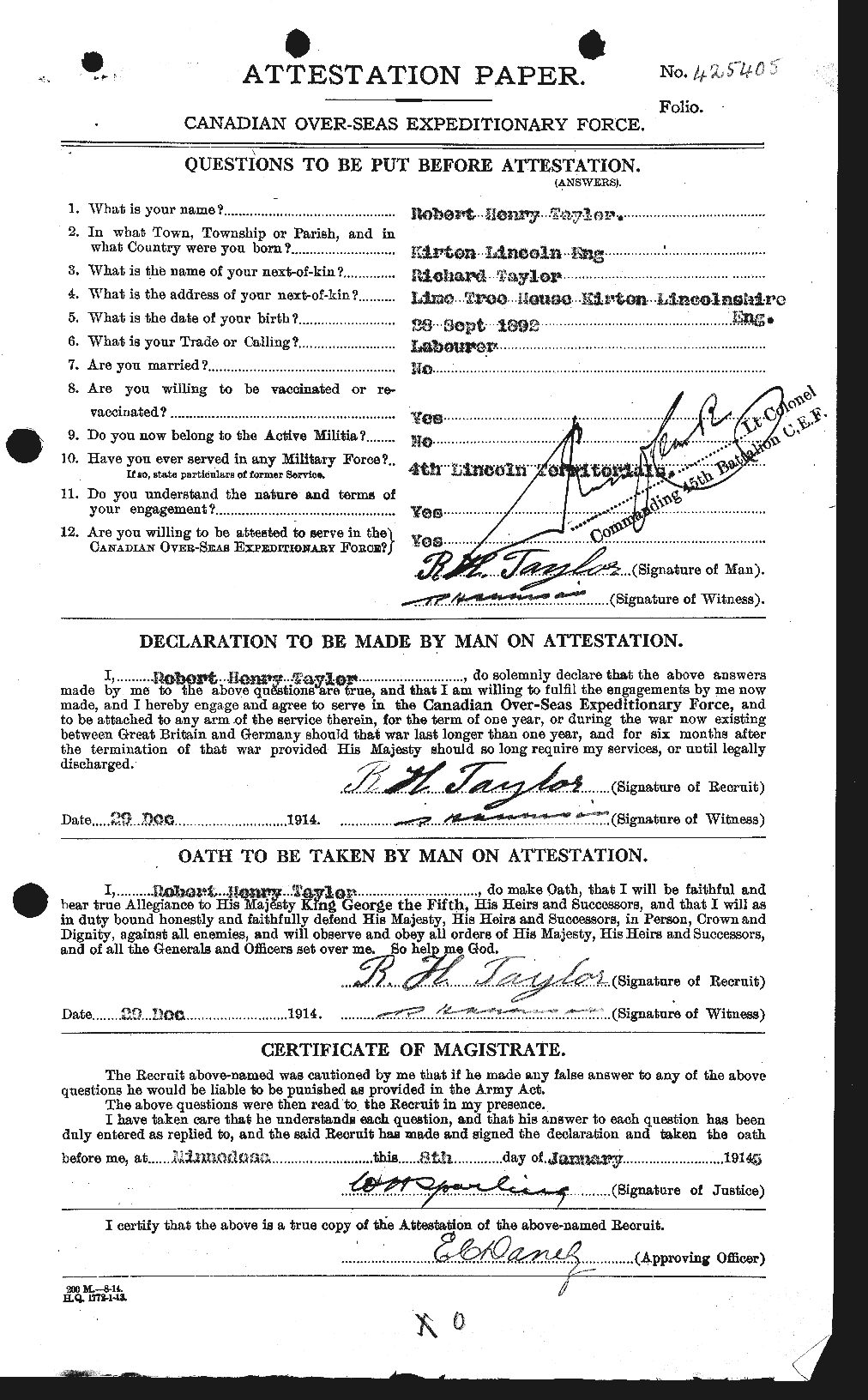 Personnel Records of the First World War - CEF 627481a