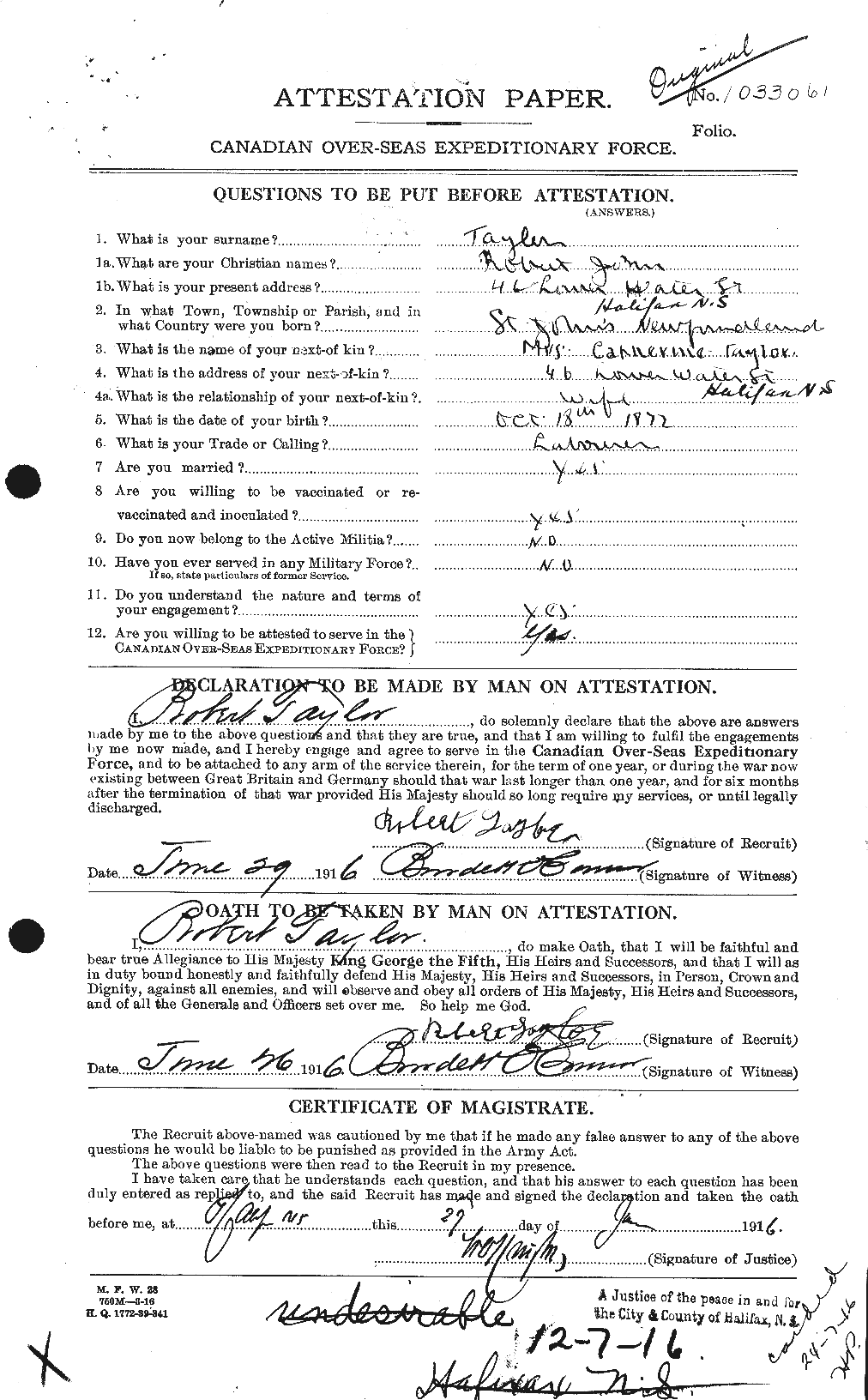 Personnel Records of the First World War - CEF 627489a