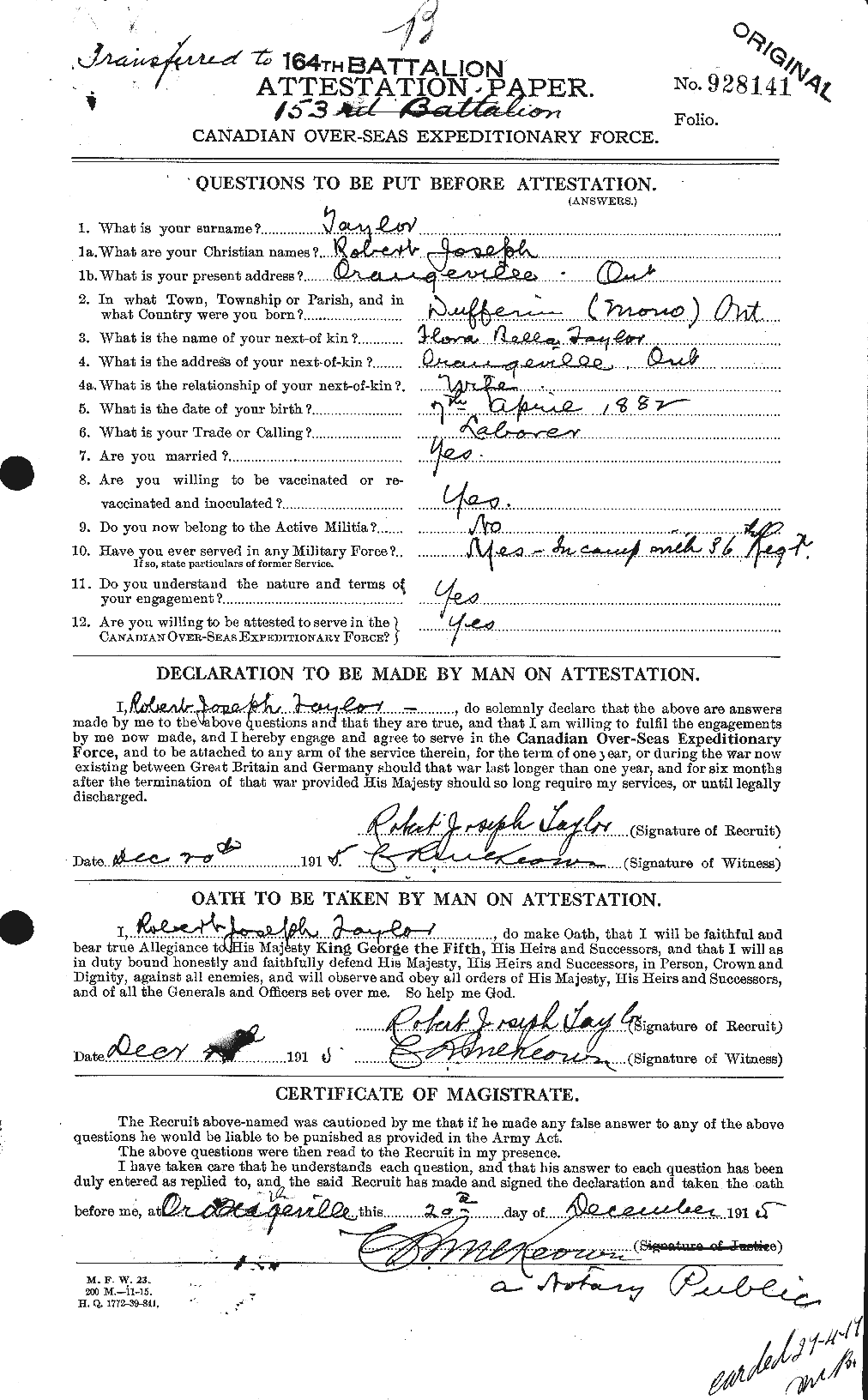Personnel Records of the First World War - CEF 627490a