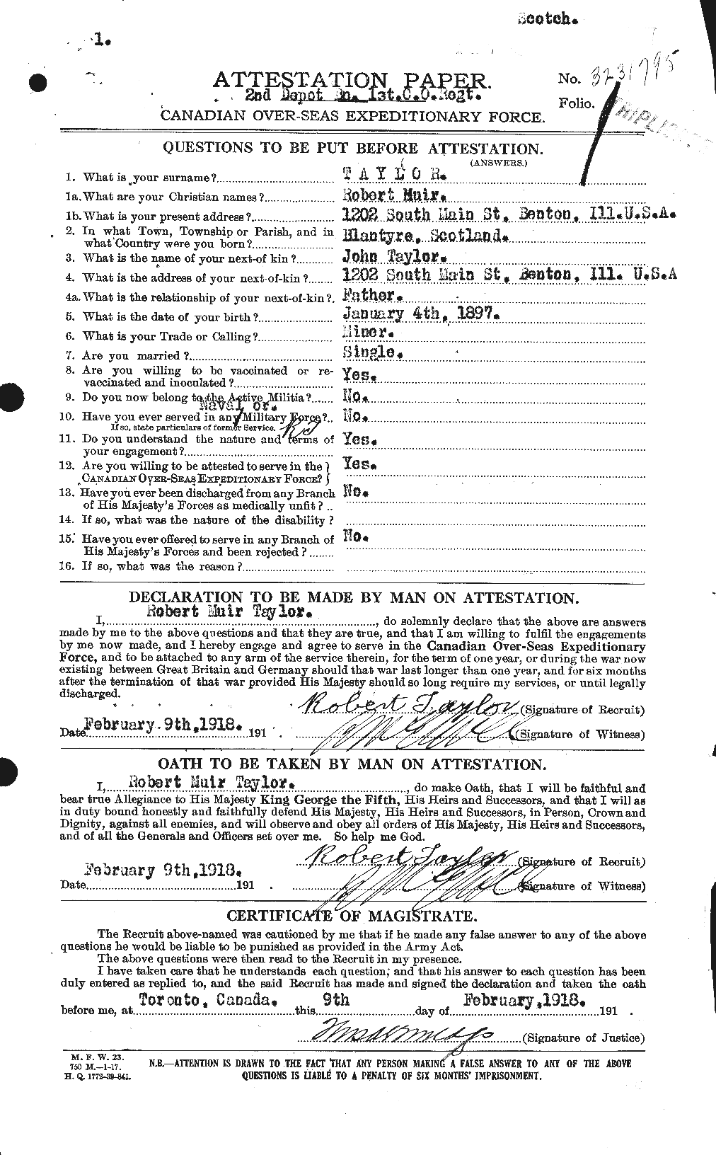 Personnel Records of the First World War - CEF 627494a