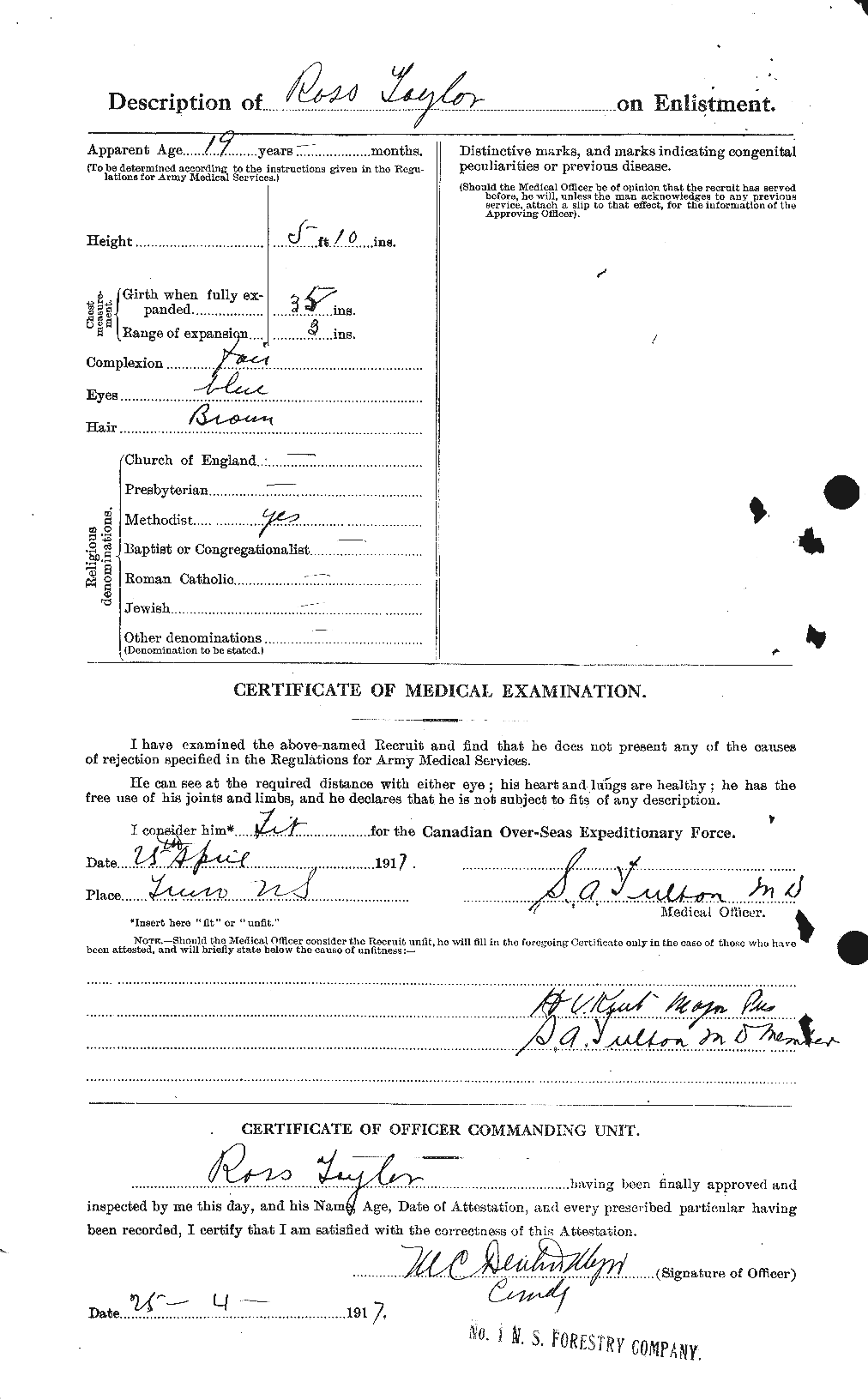 Dossiers du Personnel de la Première Guerre mondiale - CEC 627512b