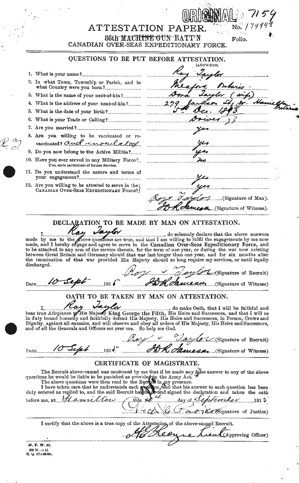 Personnel Records of the First World War - CEF 627519a