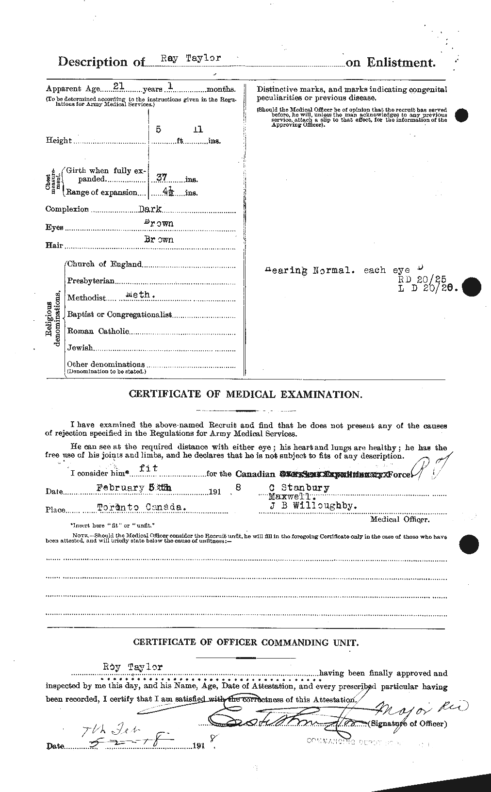 Dossiers du Personnel de la Première Guerre mondiale - CEC 627523b