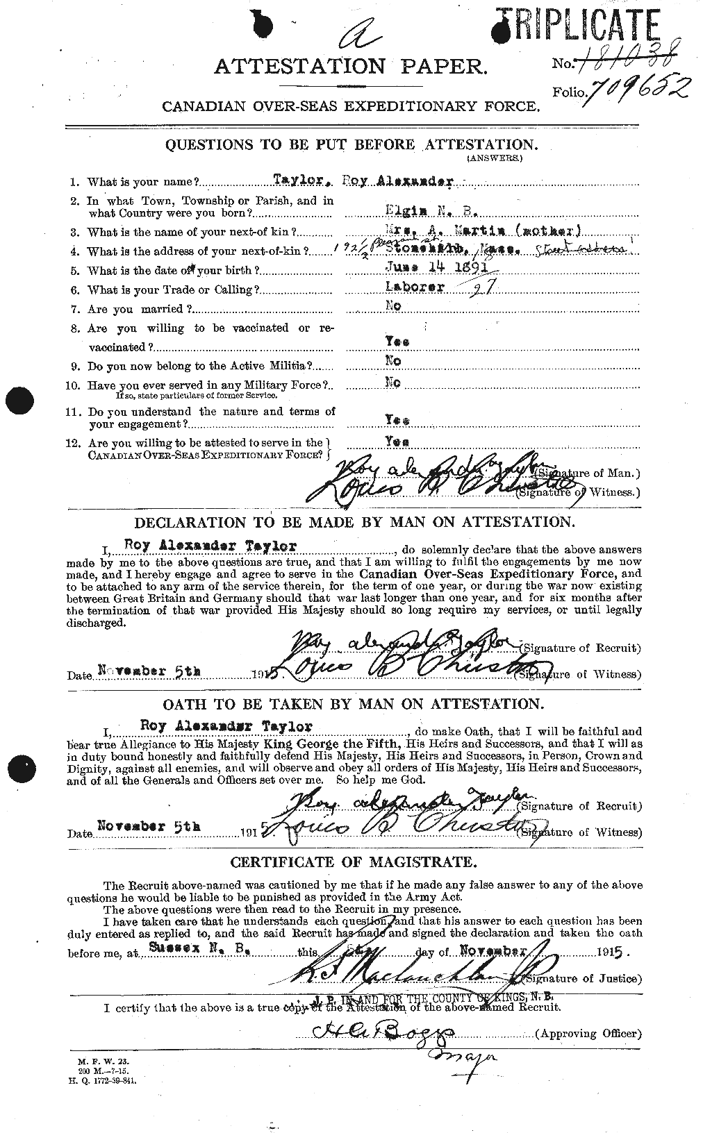 Personnel Records of the First World War - CEF 627525a