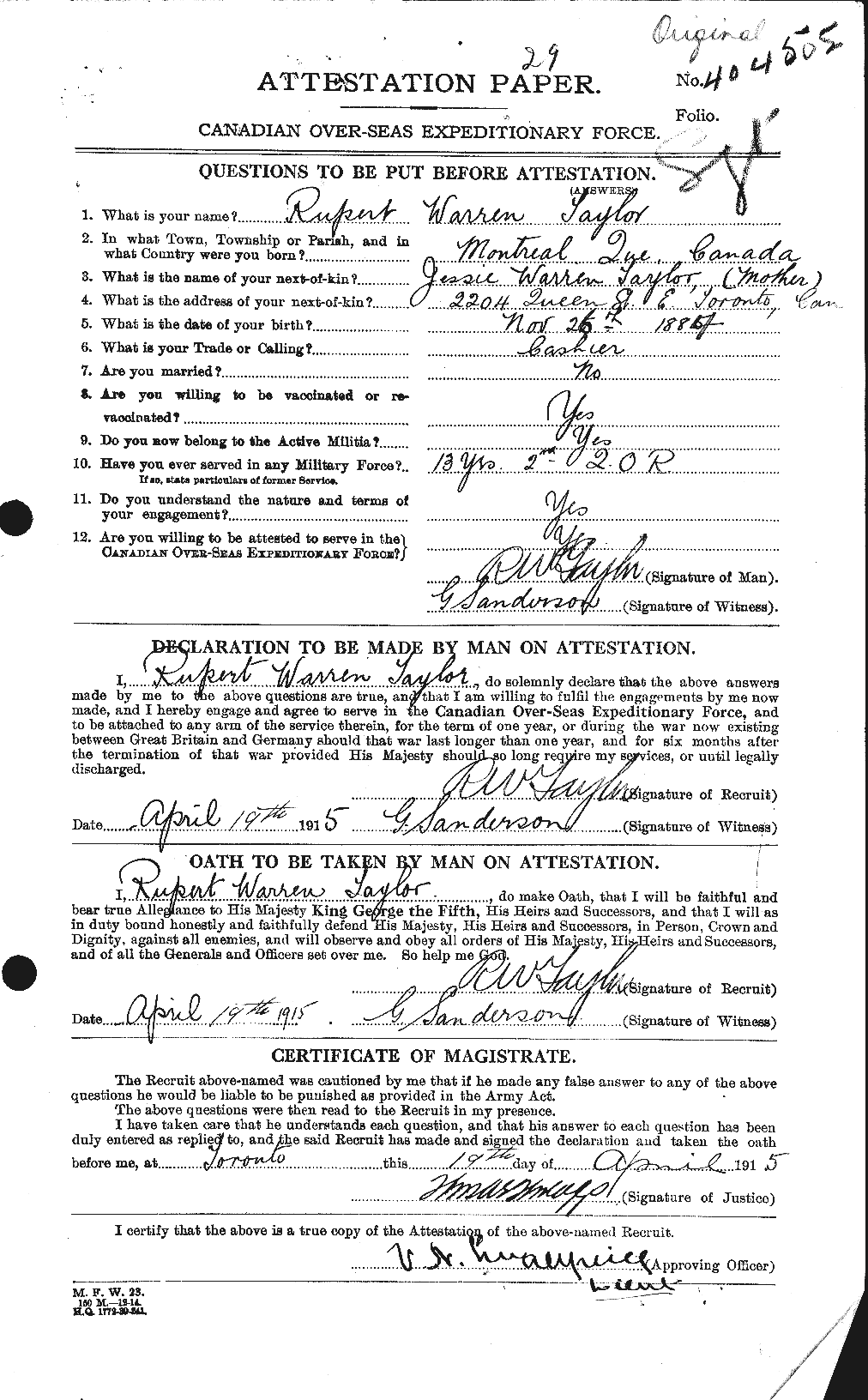 Personnel Records of the First World War - CEF 627538a