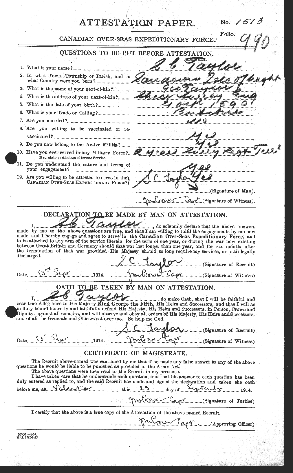 Personnel Records of the First World War - CEF 627545a