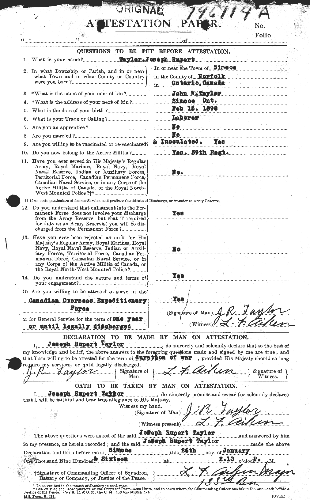 Personnel Records of the First World War - CEF 627585a