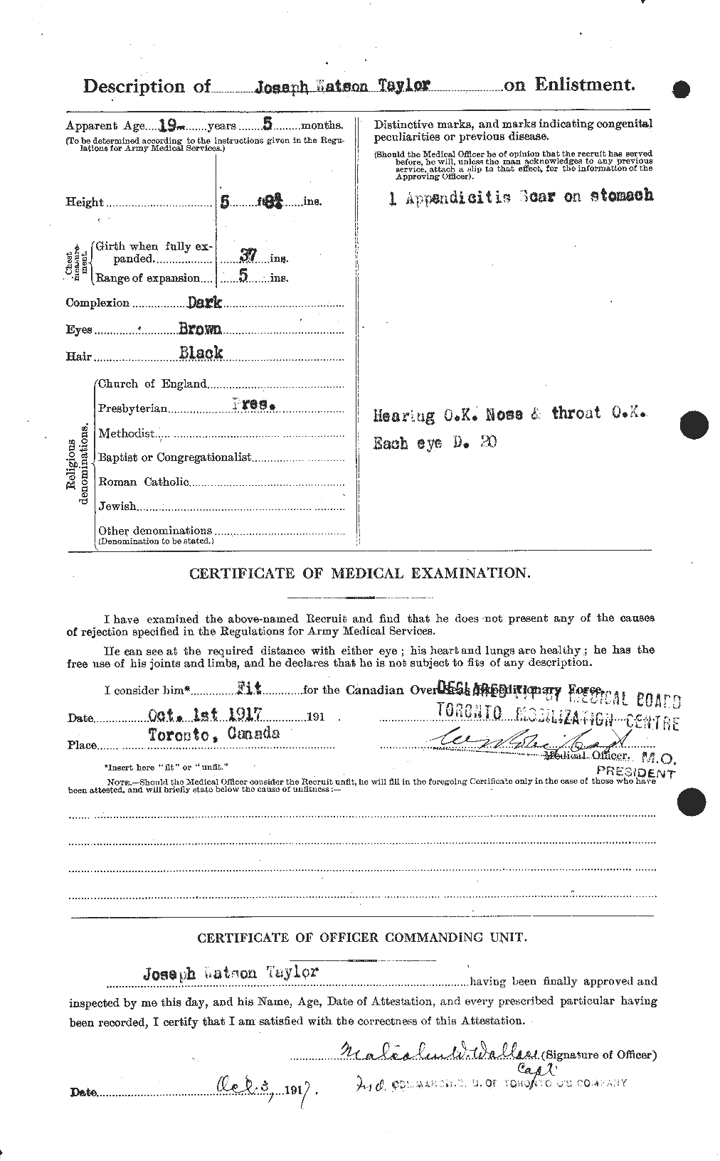 Dossiers du Personnel de la Première Guerre mondiale - CEC 627588b