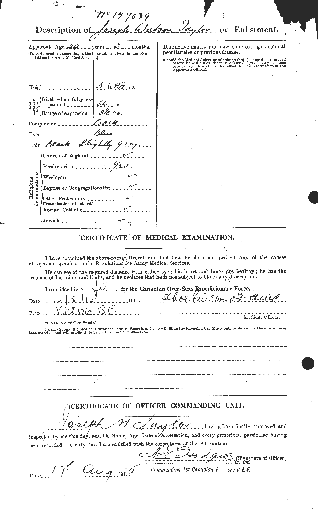 Personnel Records of the First World War - CEF 627589b