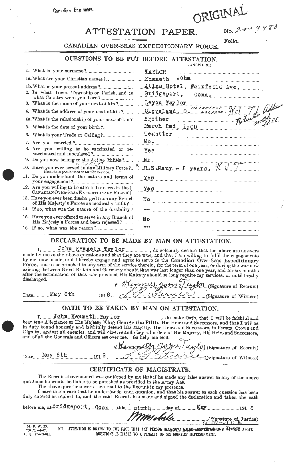 Personnel Records of the First World War - CEF 627598a