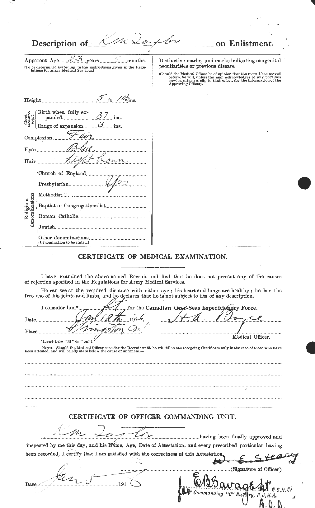 Personnel Records of the First World War - CEF 627599b