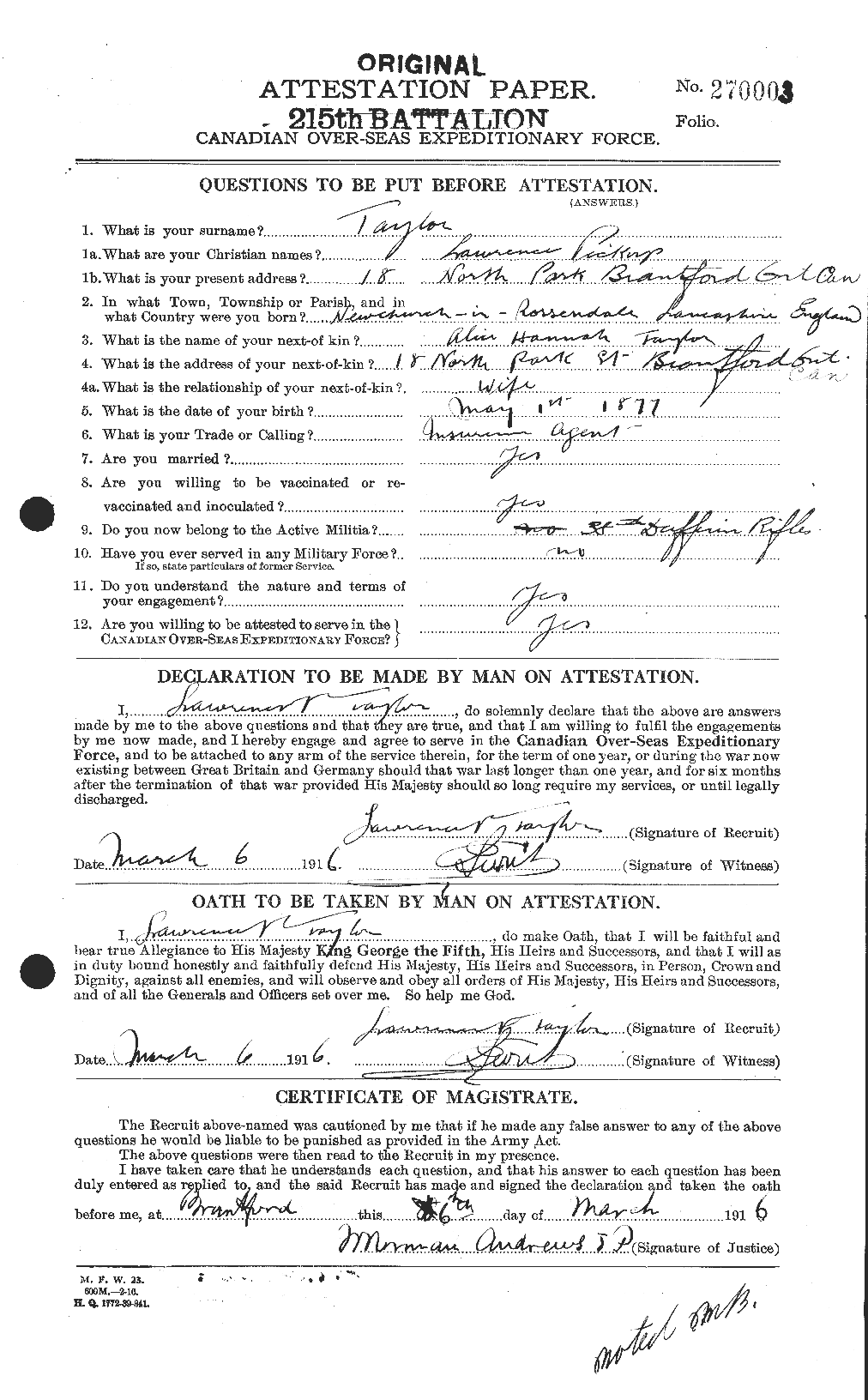 Personnel Records of the First World War - CEF 627613a