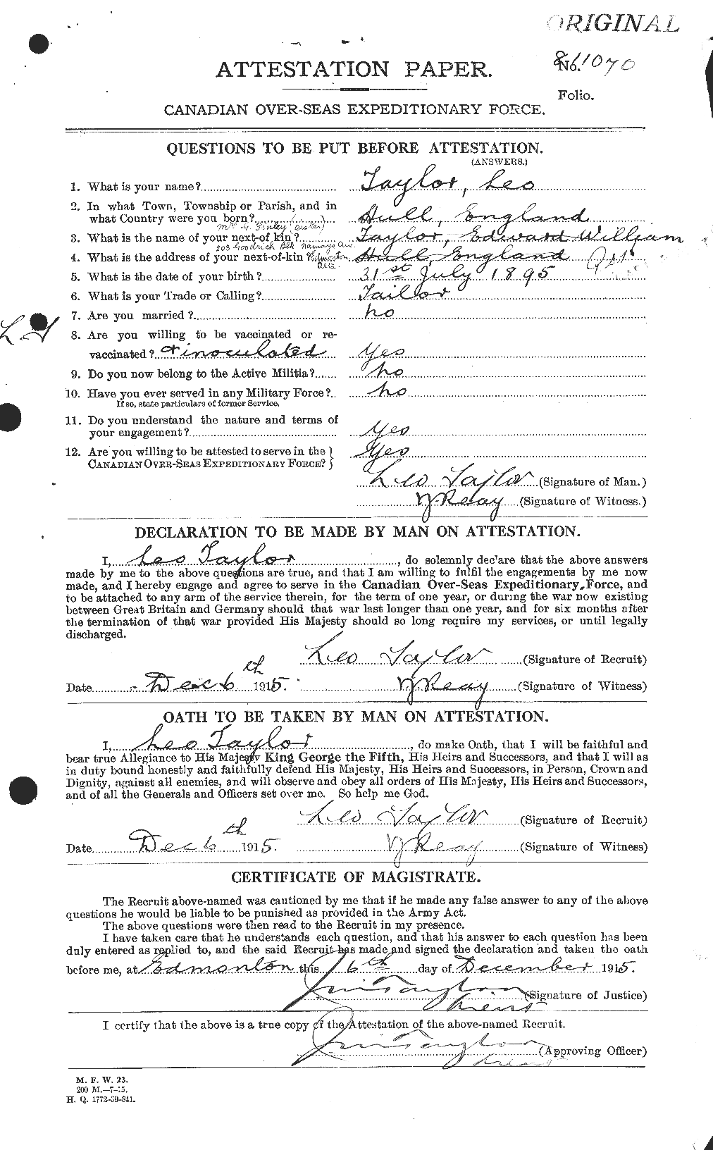 Personnel Records of the First World War - CEF 627619a