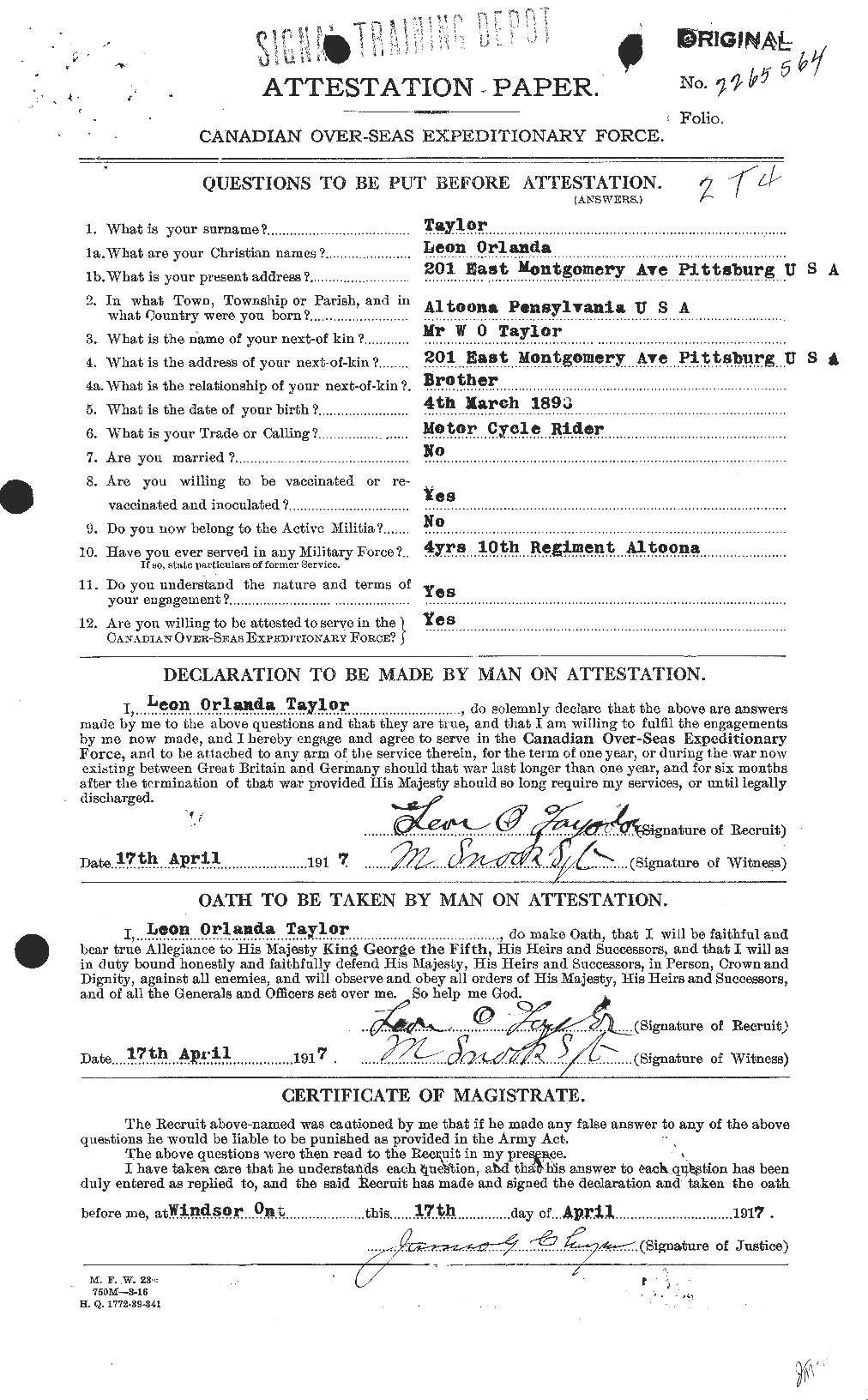 Personnel Records of the First World War - CEF 627621a