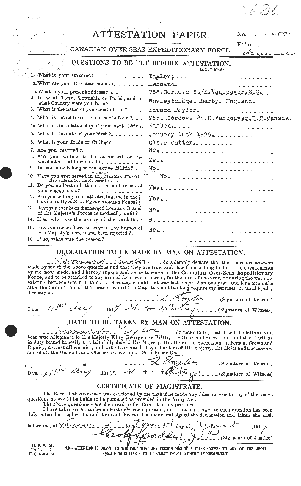 Personnel Records of the First World War - CEF 627622a