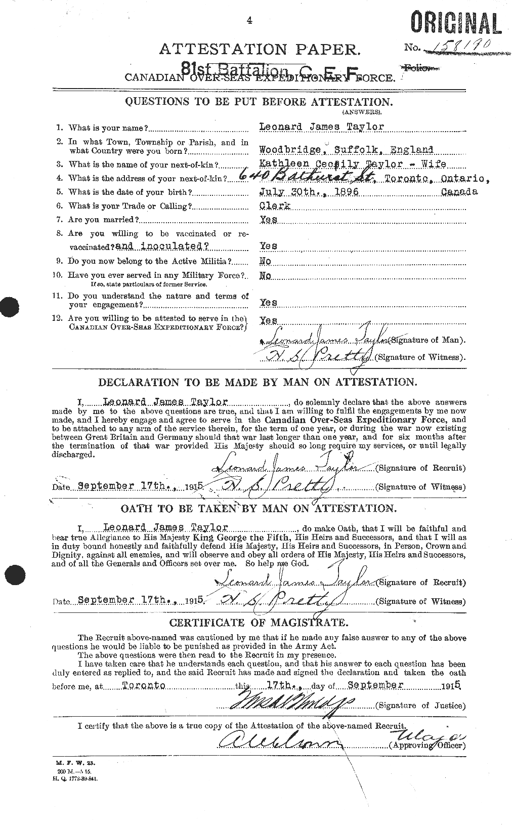 Personnel Records of the First World War - CEF 627630a