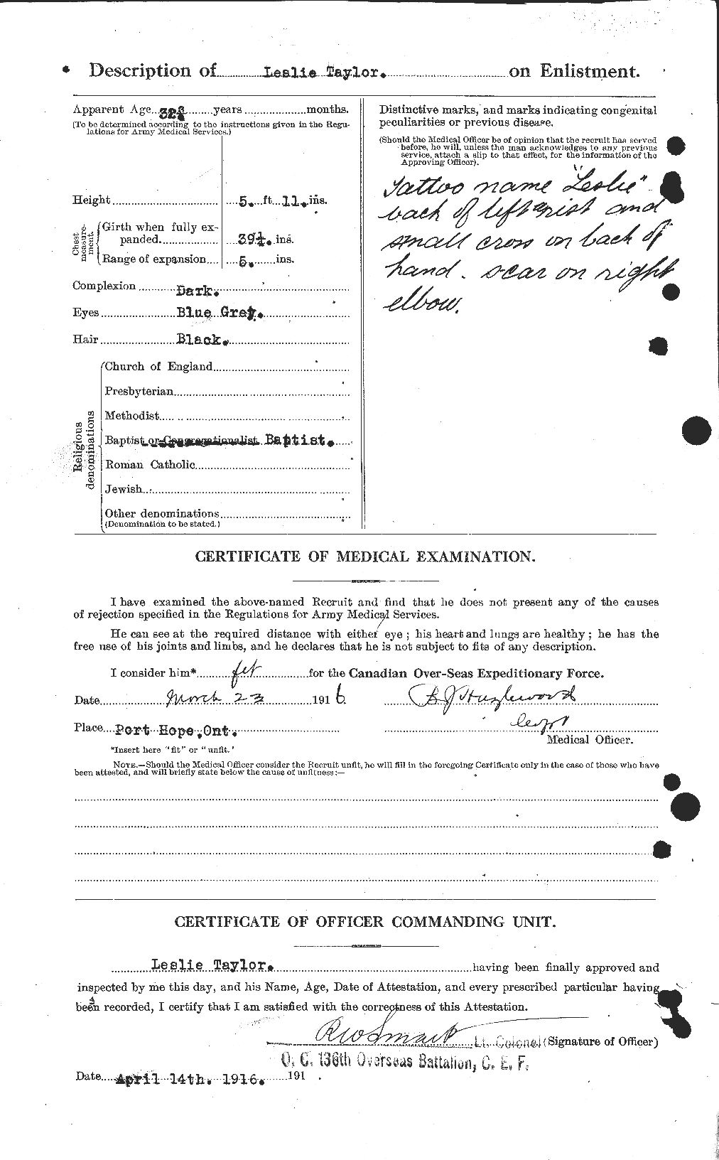 Dossiers du Personnel de la Première Guerre mondiale - CEC 627637b