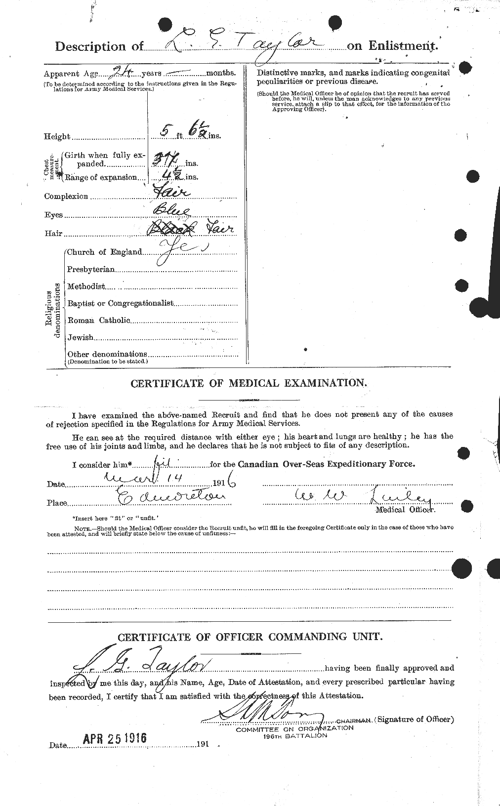 Personnel Records of the First World War - CEF 627639b