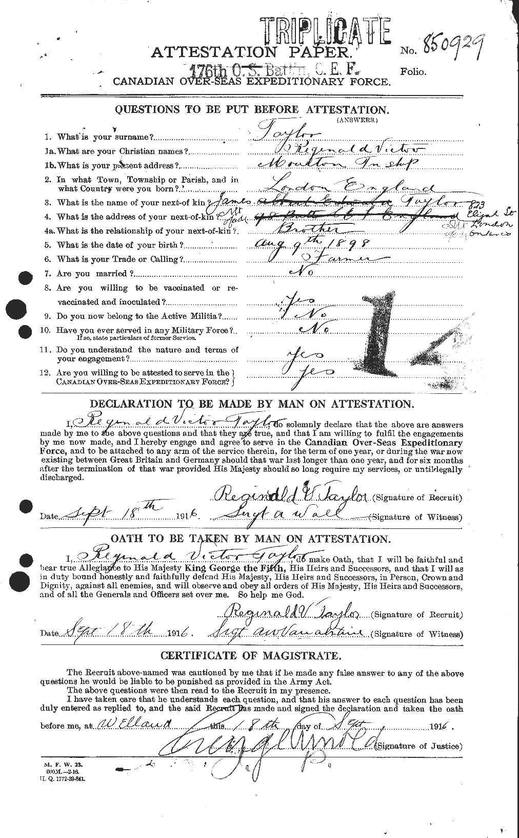 Personnel Records of the First World War - CEF 627807a