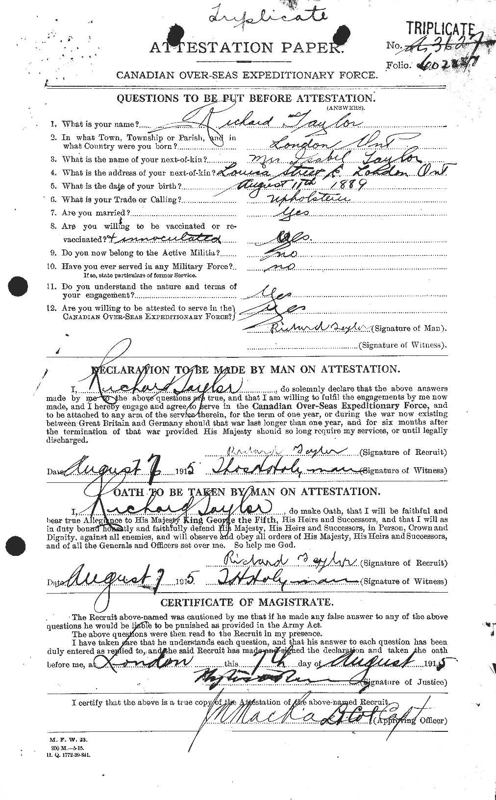 Personnel Records of the First World War - CEF 627817a