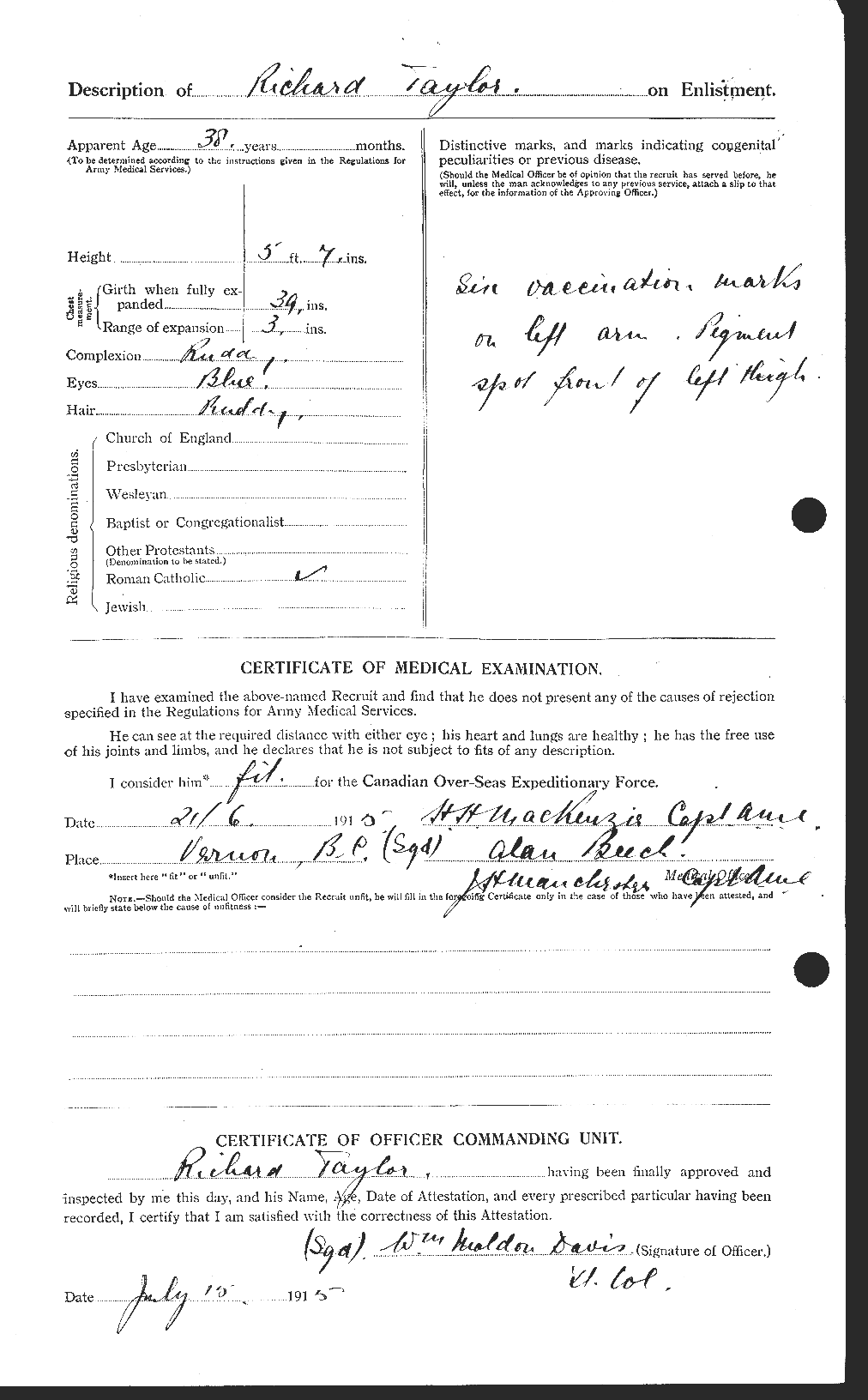 Dossiers du Personnel de la Première Guerre mondiale - CEC 627822b