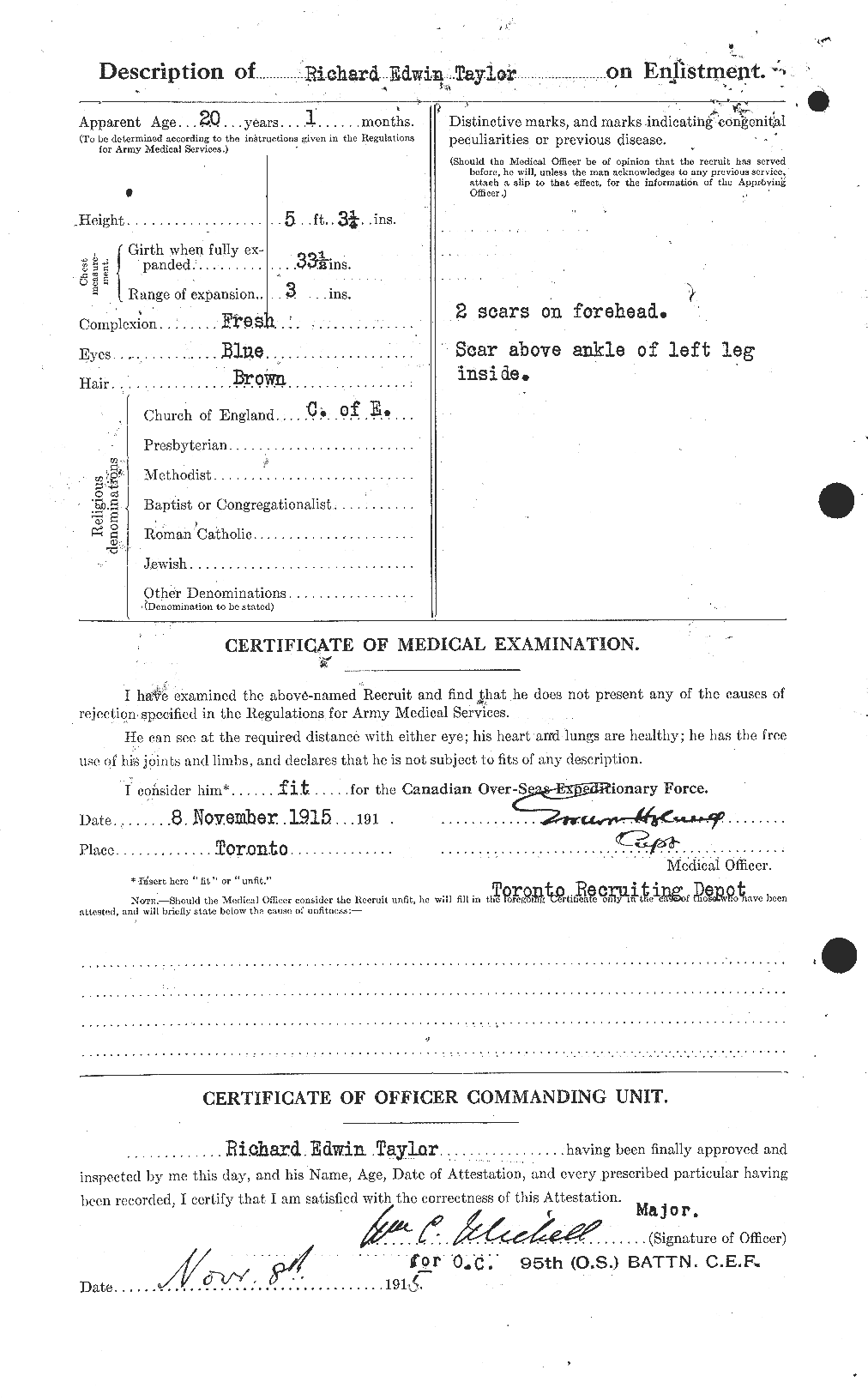 Dossiers du Personnel de la Première Guerre mondiale - CEC 627825b