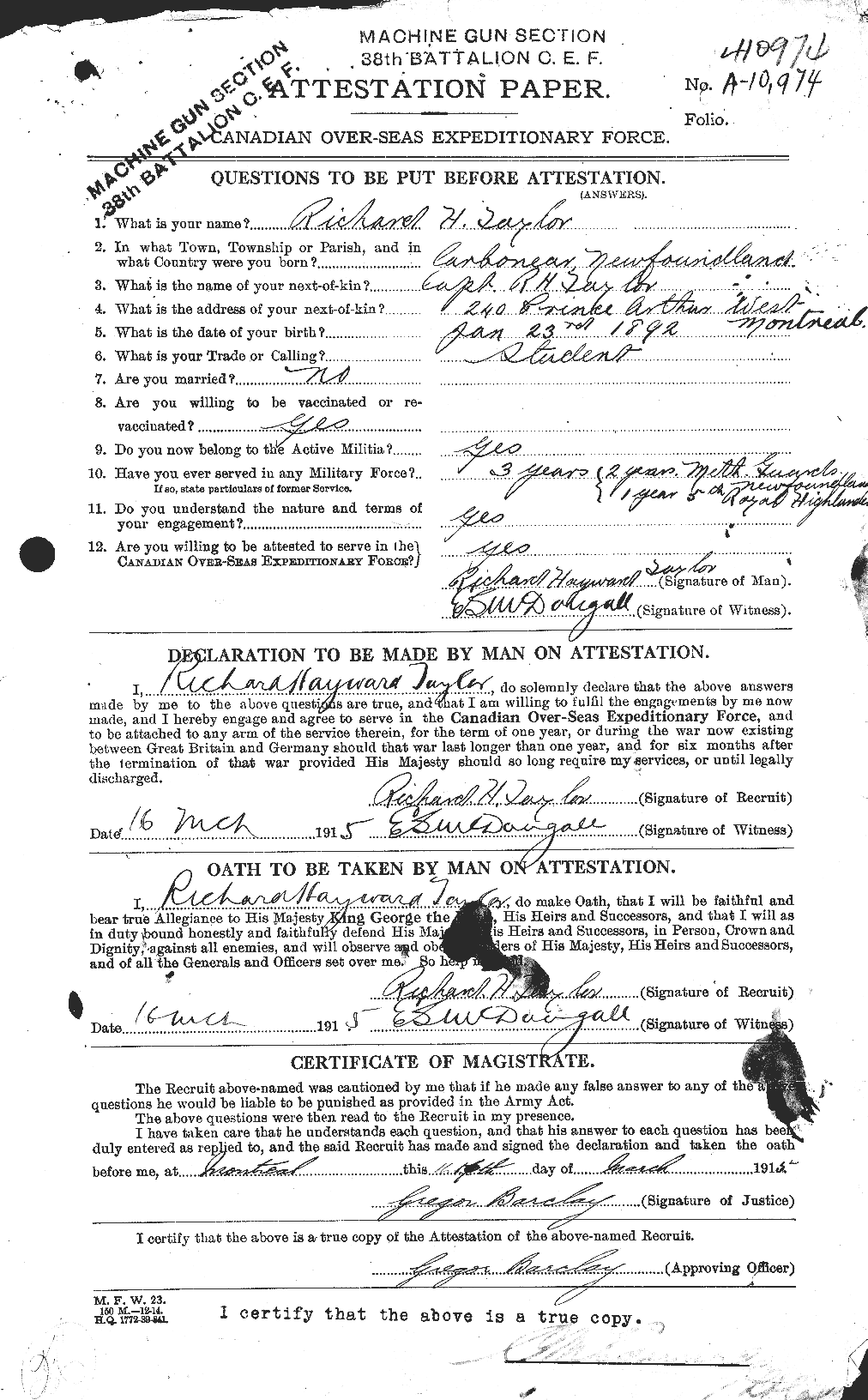 Personnel Records of the First World War - CEF 627829a