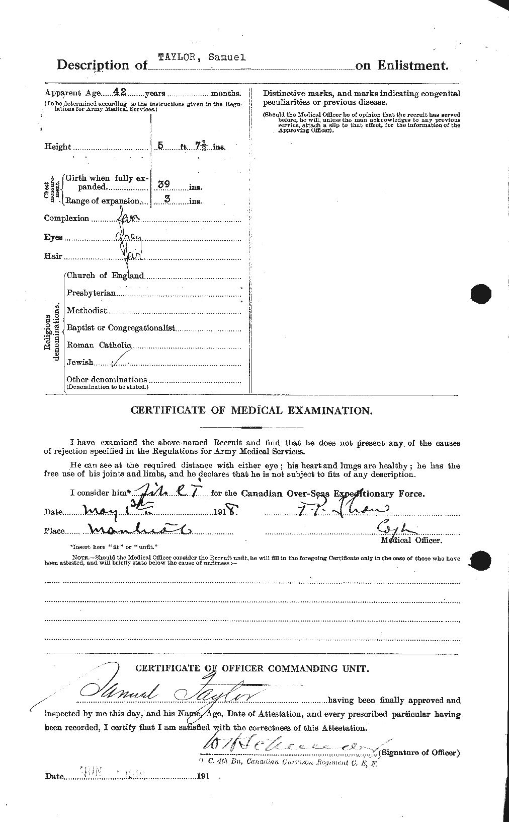 Dossiers du Personnel de la Première Guerre mondiale - CEC 627865b