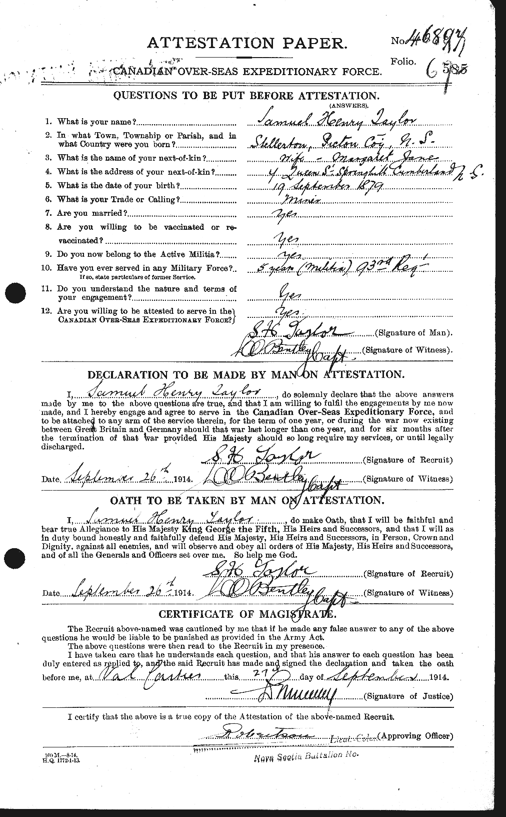 Personnel Records of the First World War - CEF 627878a