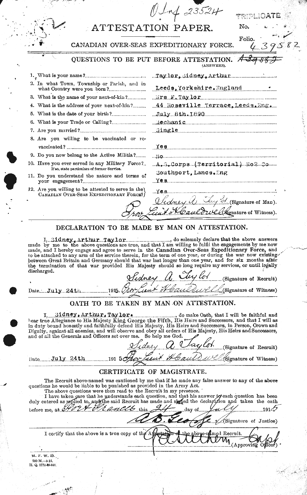 Personnel Records of the First World War - CEF 627895a