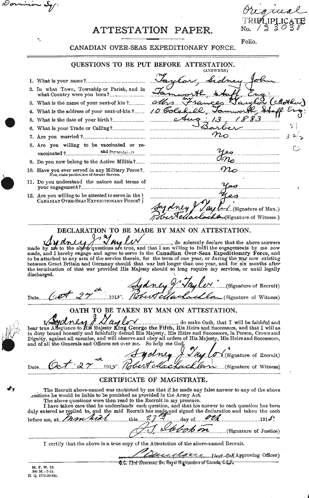 Personnel Records of the First World War - CEF 627902a