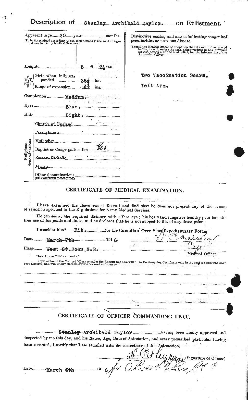 Dossiers du Personnel de la Première Guerre mondiale - CEC 627915b