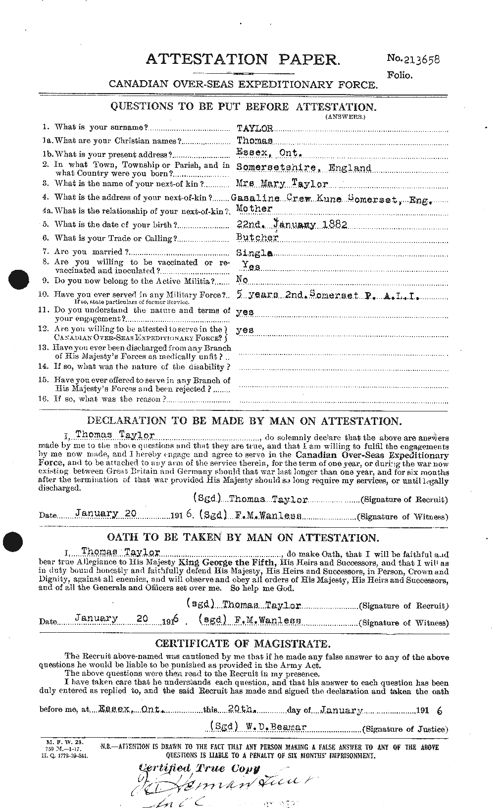 Personnel Records of the First World War - CEF 627946a