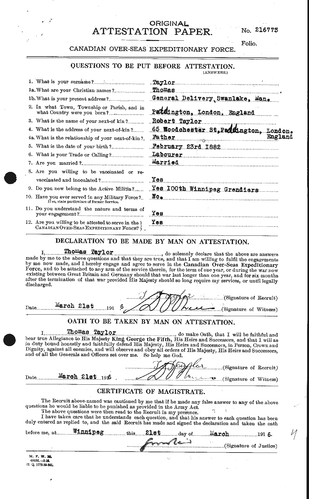 Personnel Records of the First World War - CEF 627949a