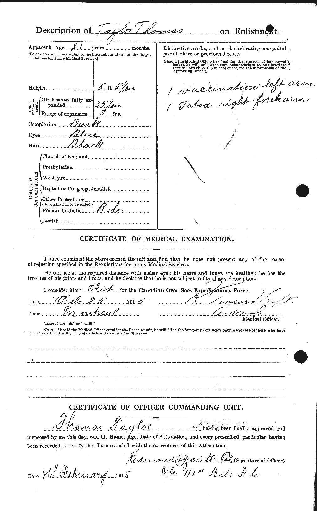 Dossiers du Personnel de la Première Guerre mondiale - CEC 627961b