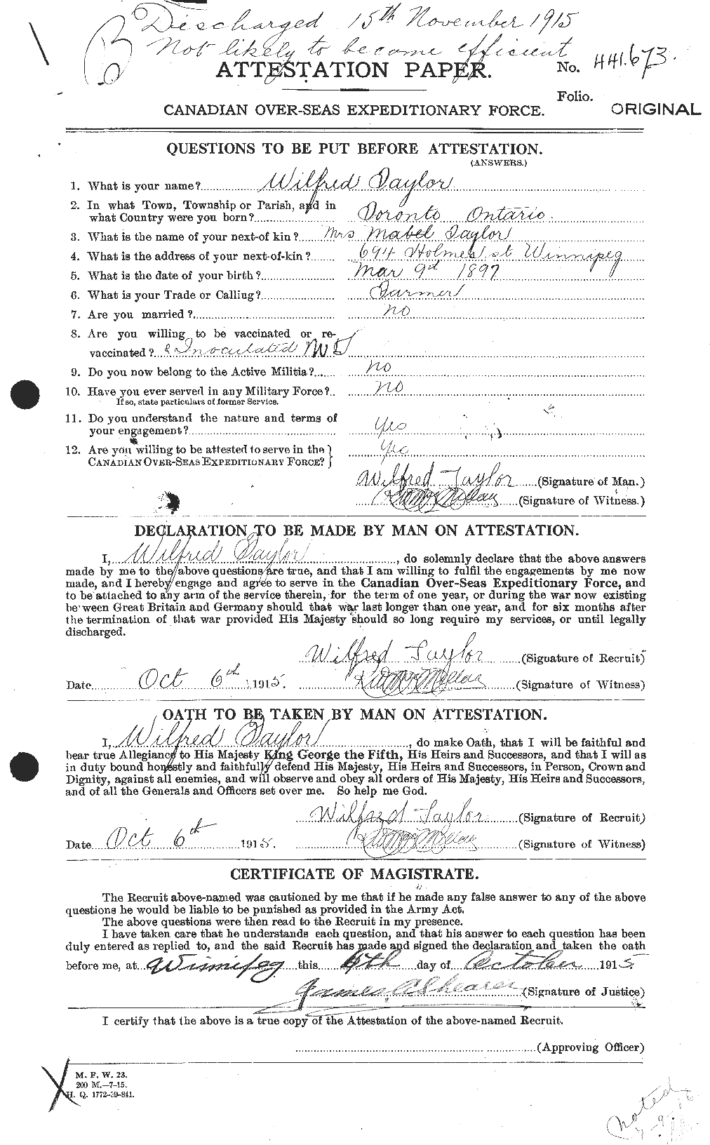 Personnel Records of the First World War - CEF 628086a