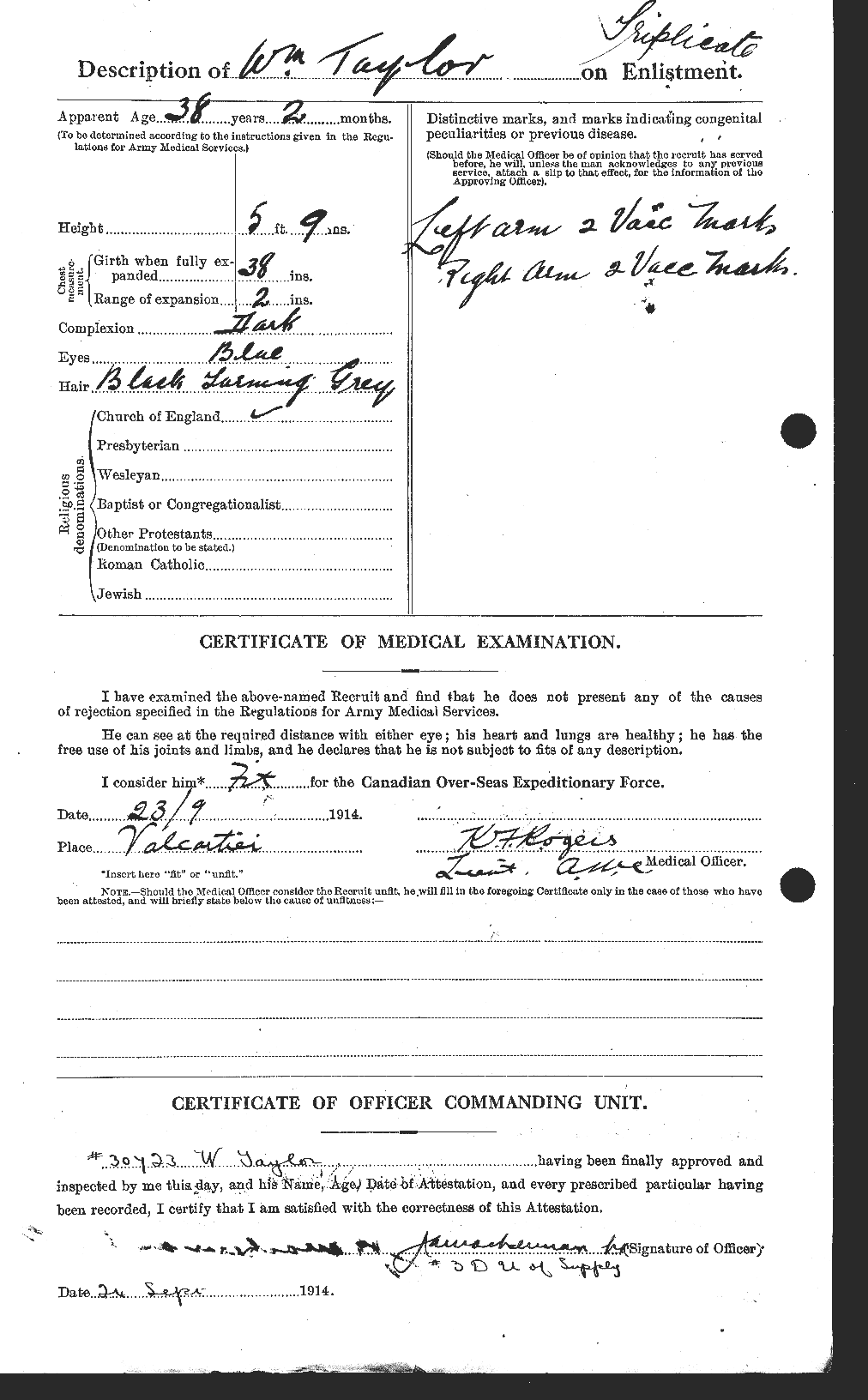 Dossiers du Personnel de la Première Guerre mondiale - CEC 628107b