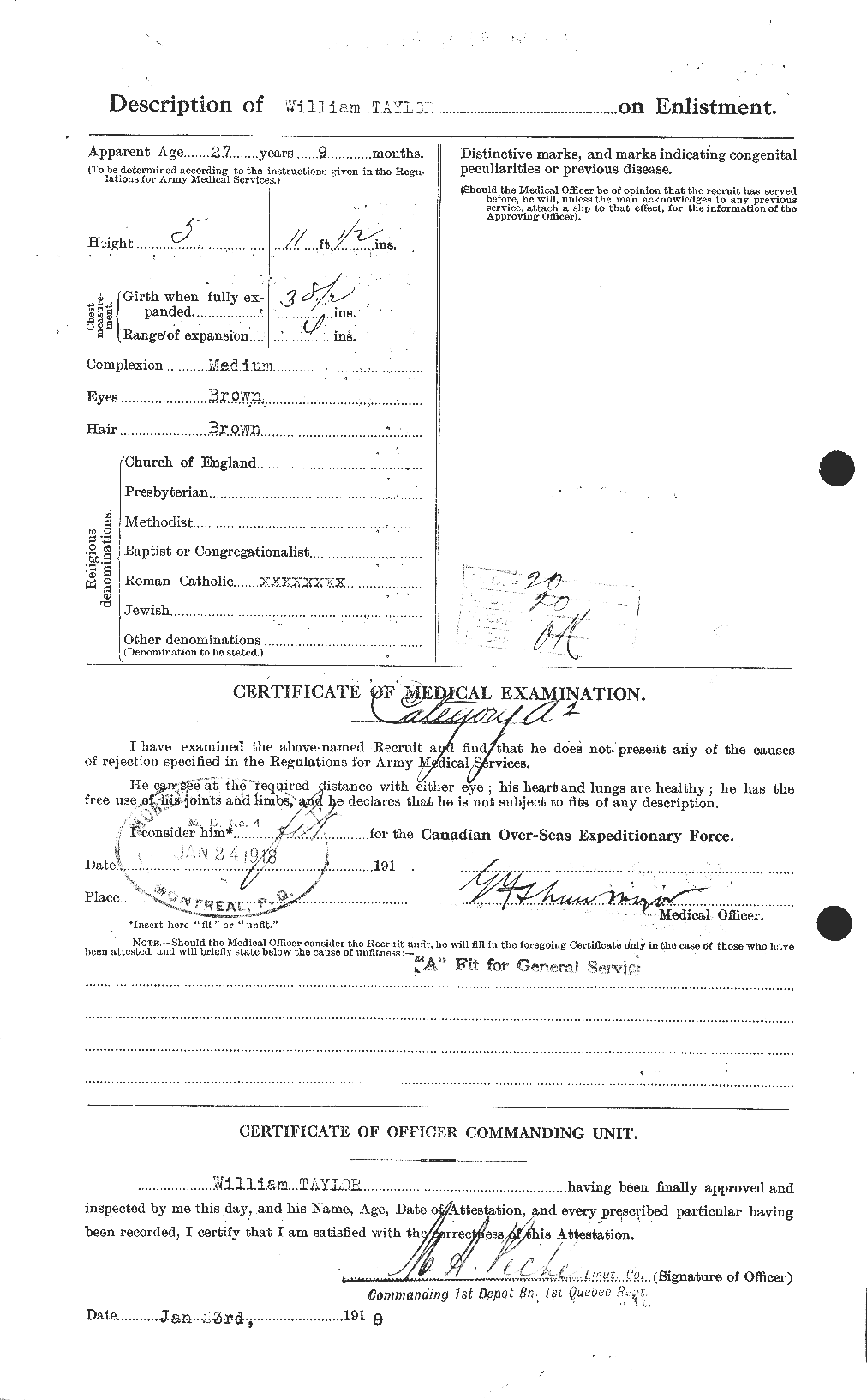 Dossiers du Personnel de la Première Guerre mondiale - CEC 628110b