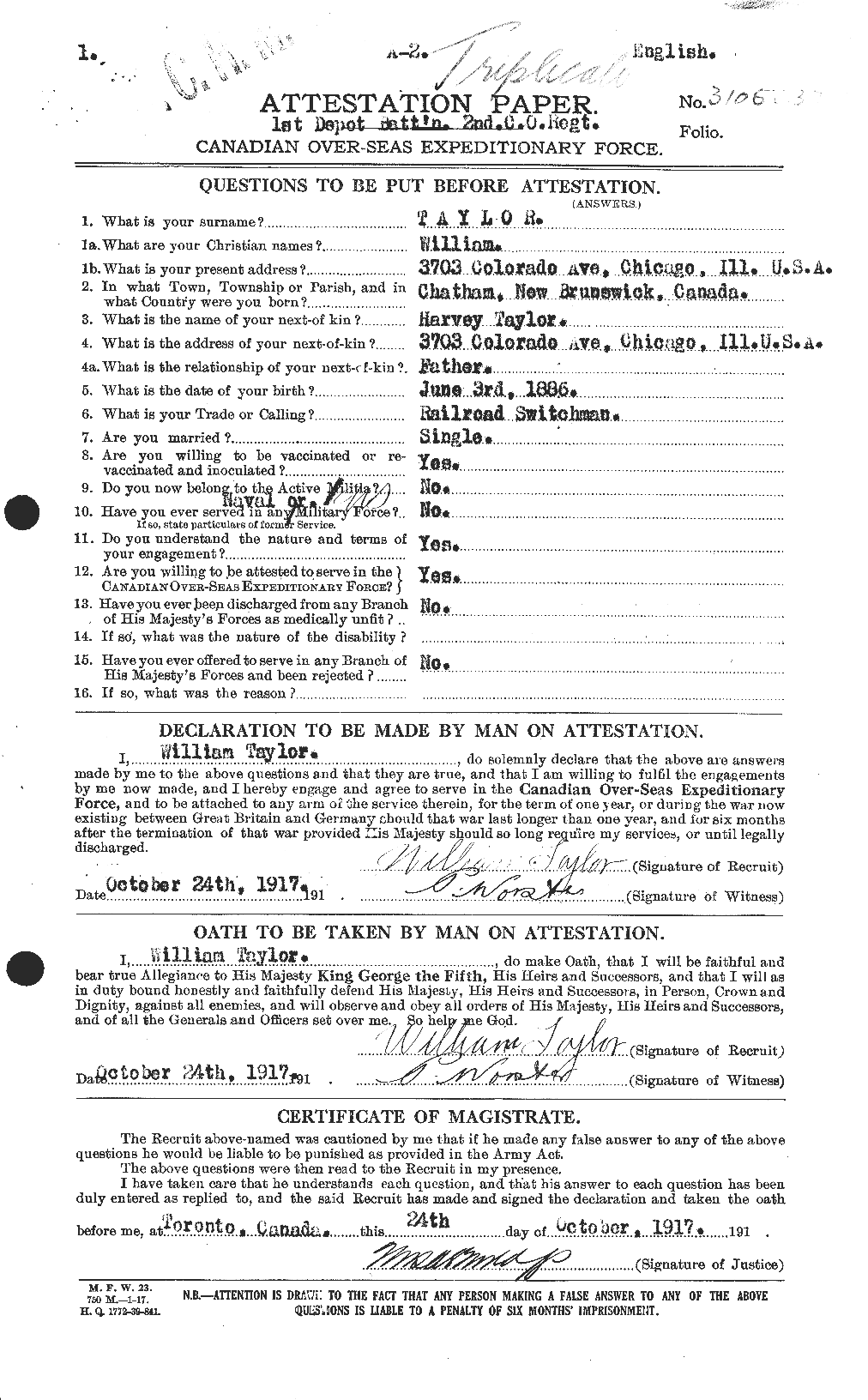 Personnel Records of the First World War - CEF 628115a
