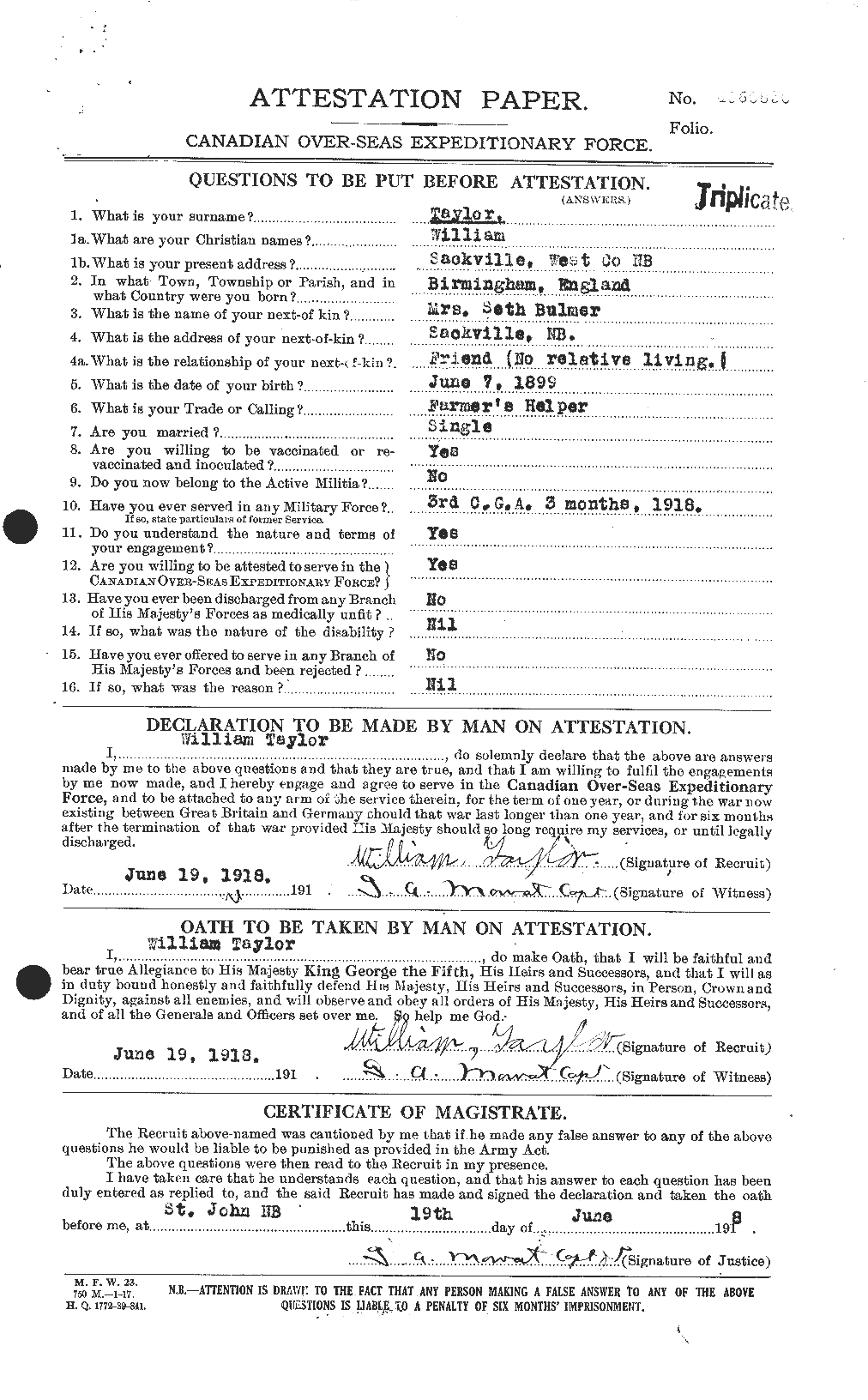 Personnel Records of the First World War - CEF 628118a